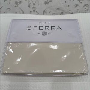 SFERRA LEONARDO PERCALE 4 PIECE CAL-KING SHEET SET IN IVORY MADE IN ITALY